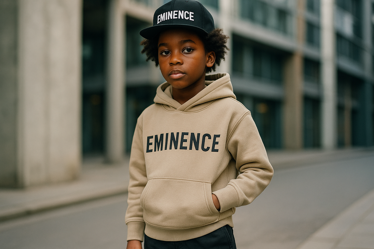 black kid wering eminence 