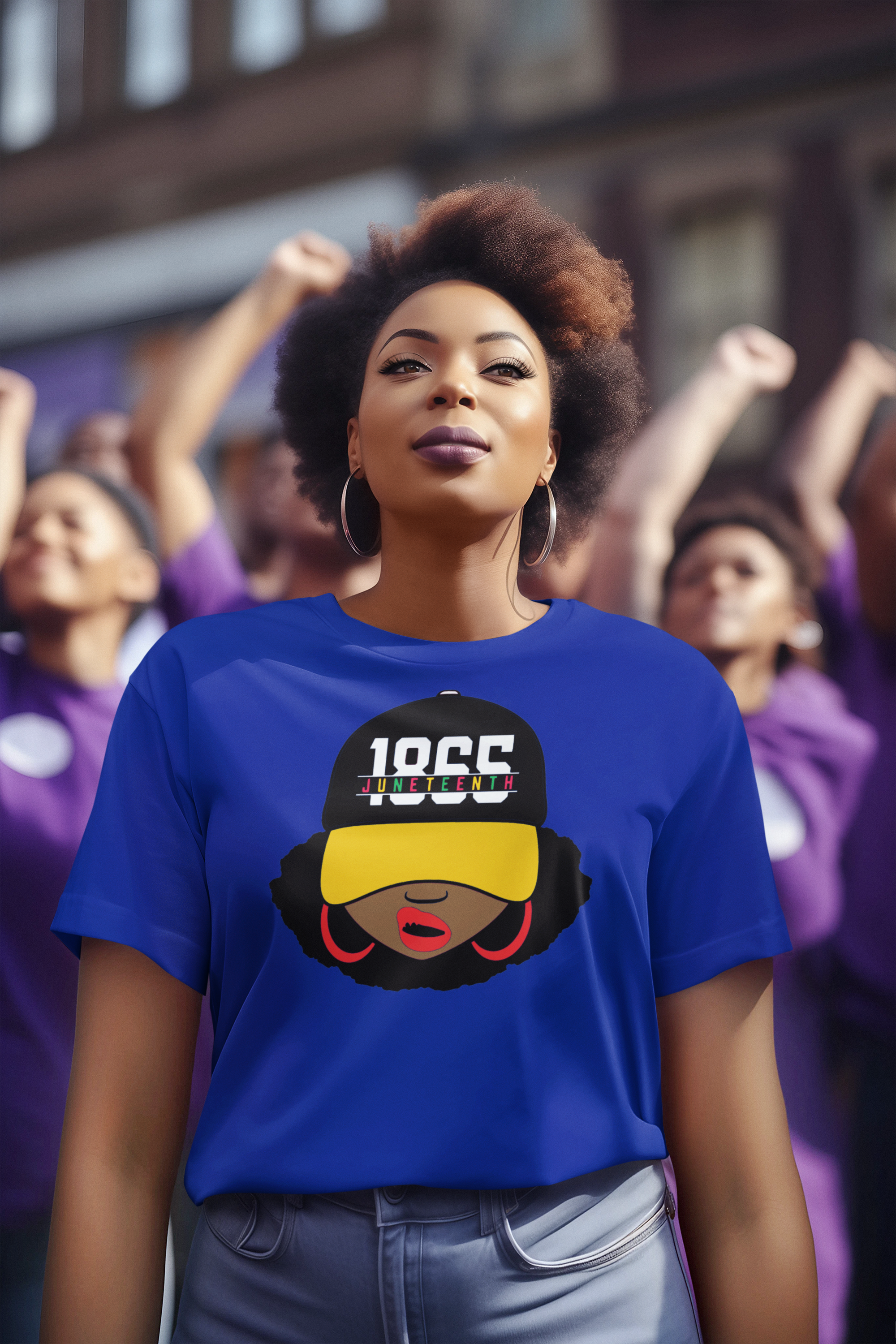 Lady Wearing a Juneteenth 1865 Hat T-Shirt