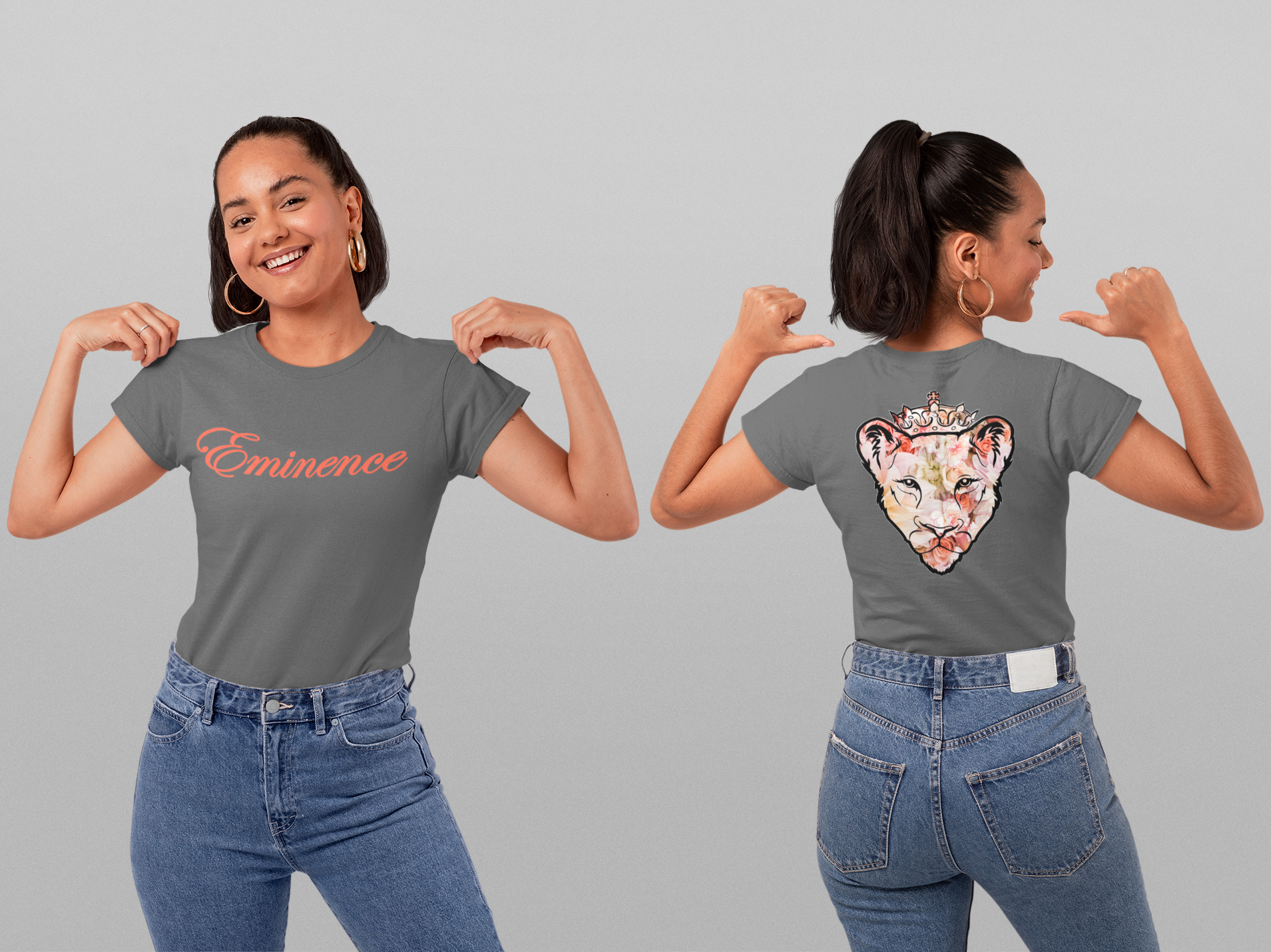Lioness Rose Flower T-Shirt