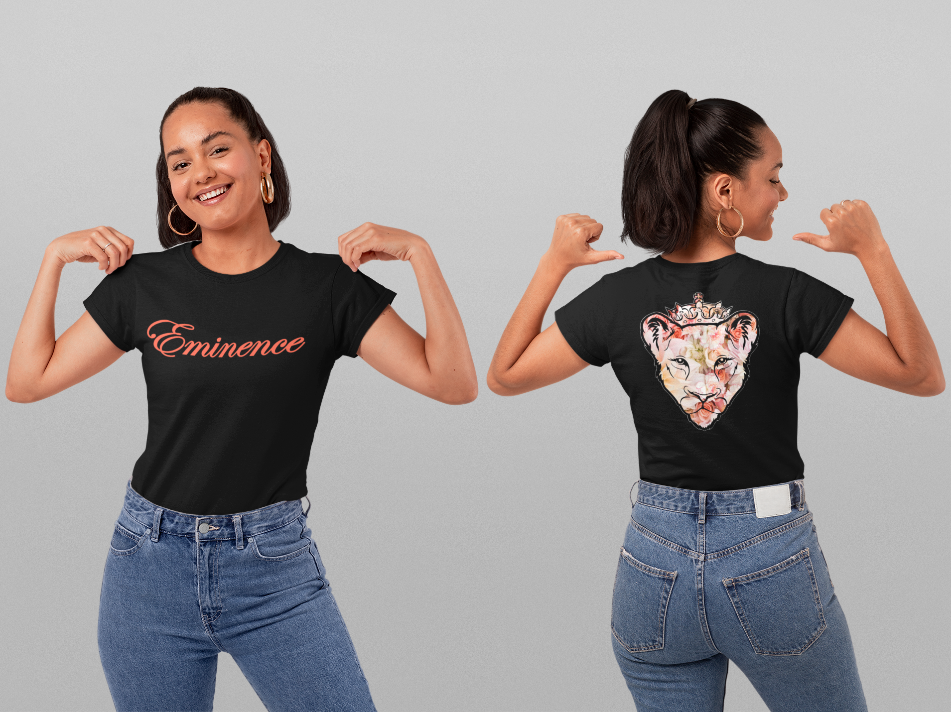 Lioness Rose Flower T-Shirt