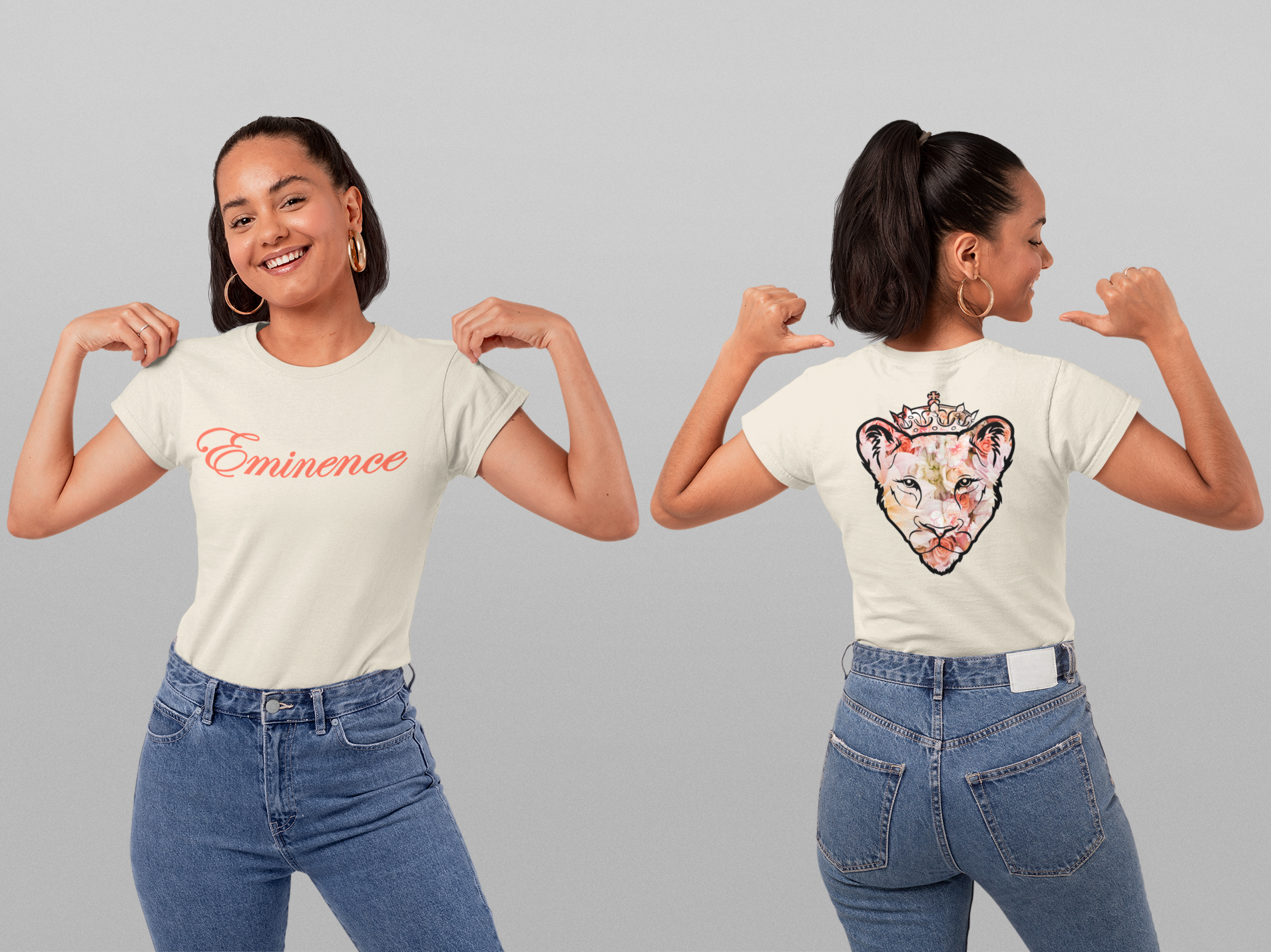 Lioness Rose Flower T-Shirt