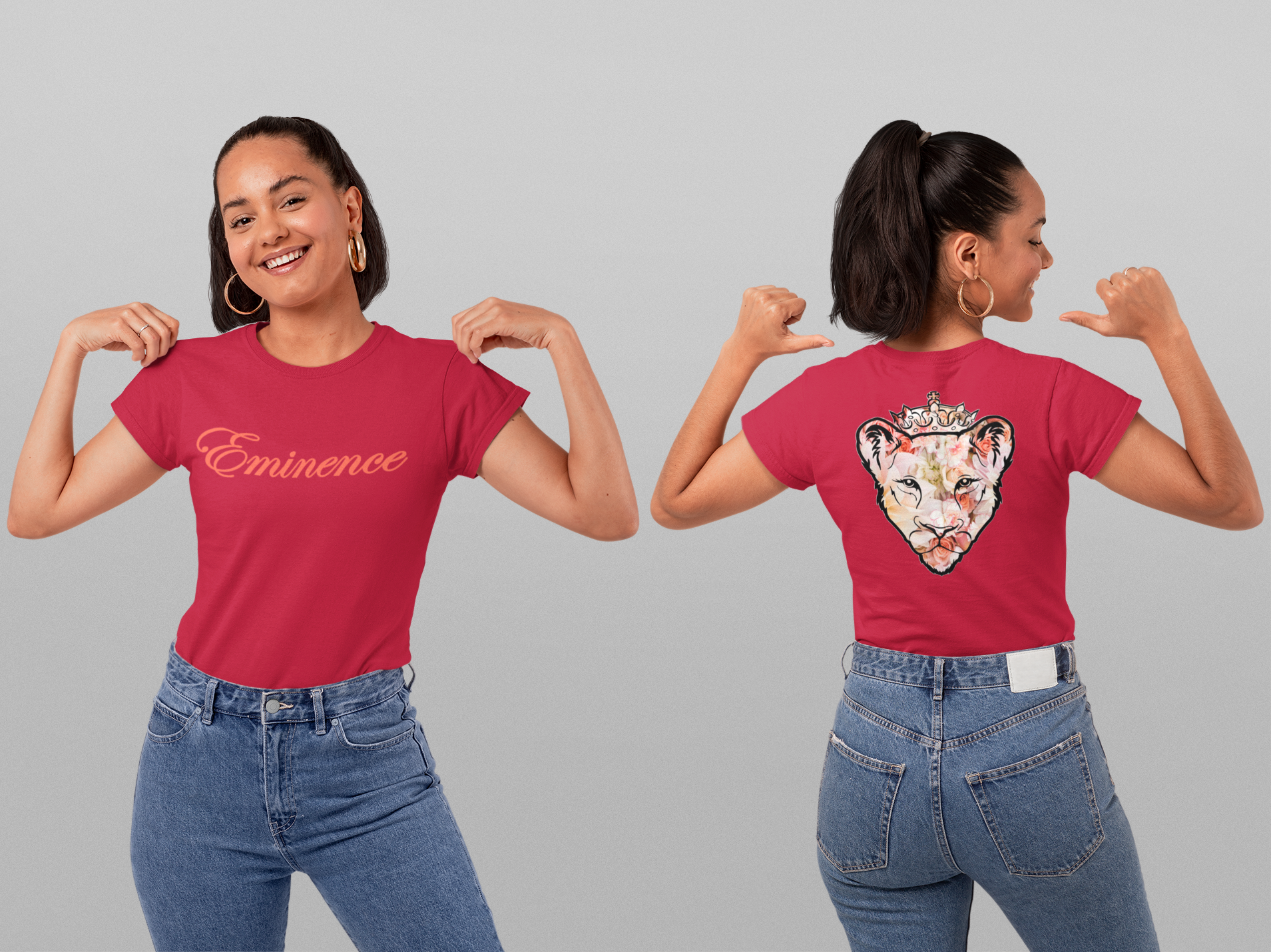 Lioness Rose Flower T-Shirt