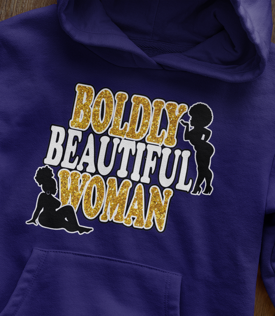 Boldly Beautiful Woman Hoodie - Plus Size Empowerment Hoodie | Eminence Clothing